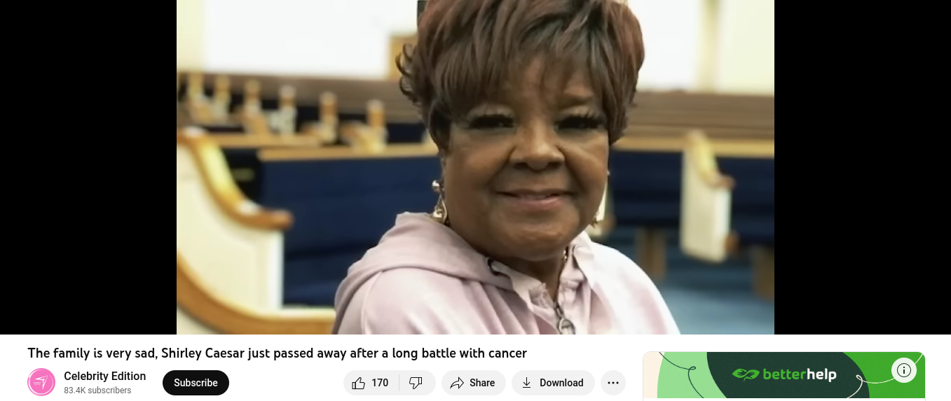 Fact Check Gospel Singer Shirley Caesar Had NOT Died As Of May 9, 2023